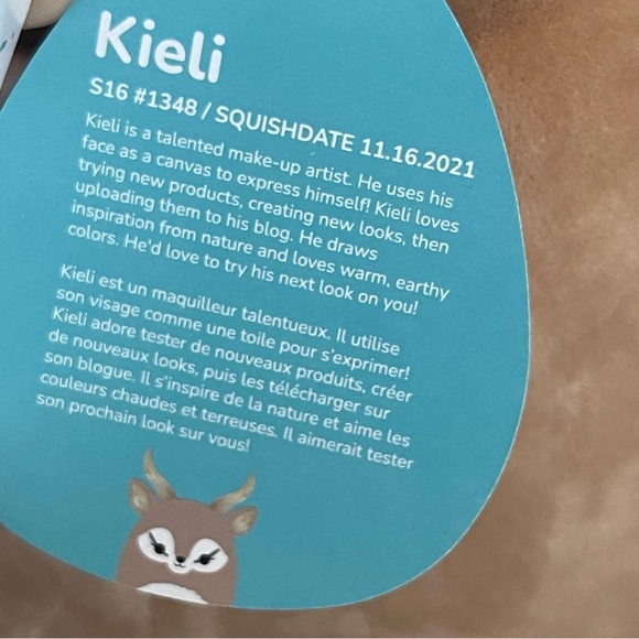 Squishmallows NWT Kieli the Antelope With Fuzzy Belly & Gold 16\